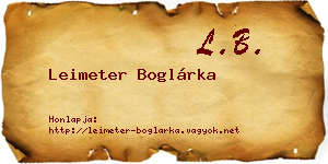 Leimeter Boglárka névjegykártya